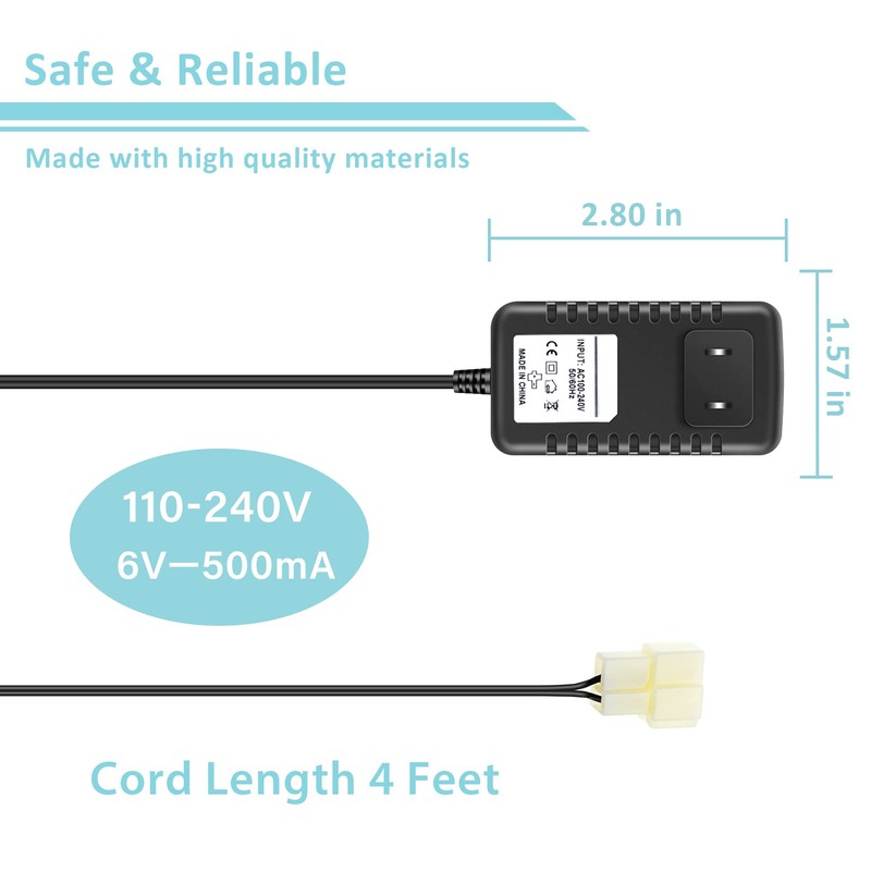SLLEA 6V AC Adapter Wall Charger for Battery Powered Kid
