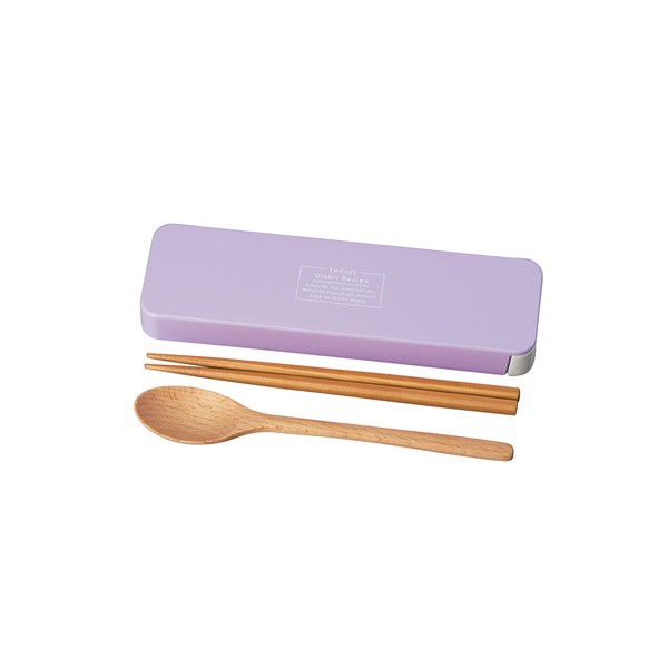 Tatsumiya iro 18.0 Slide Spoon & Chopsticks Set, Blueberry, Size: