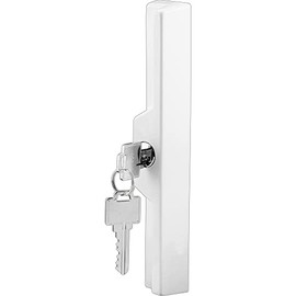 Prime-Line C 1120 Sliding Door Outside Pull, with Key, White Diecast (Single Pack)