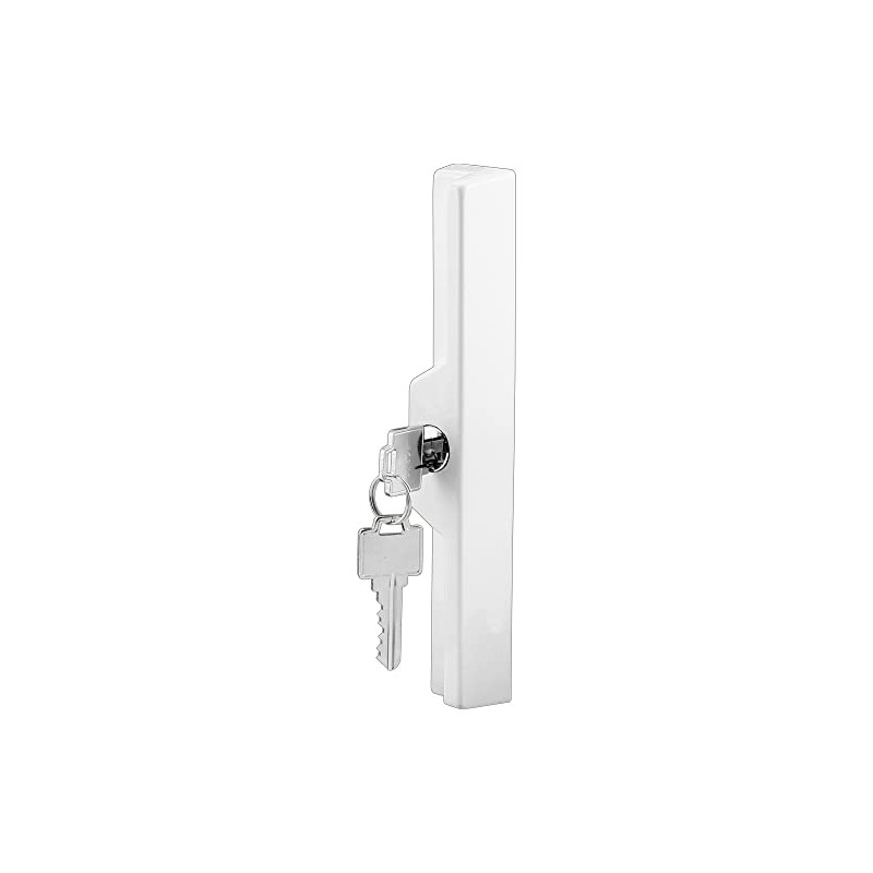 Prime-Line C 1120 Sliding Door Outside Pull, with Key, White
