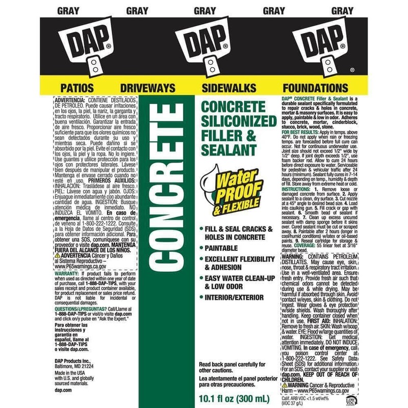 DAP 18096 10.1 oz, Gray Concrete & Mortar Filler &