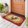 Kuyuayee Farmhouse Kitchen Mats Non-Slip Red Farm Rooster Kitchen Rugs