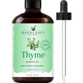 Handcraft Blends Thyme Essential Oil – Huge 4 Fl Oz – 100% Pure and Natural – Premium Grade Essential Oil for Diffuser and Aromatherapy, Skin, Massage, Candle and Soap Making Fragrance