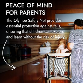 Toddlers Tower Safety Net - Safety Guard for Toddlers Tower - Kitchen Step Tool Toddlers/Kids - (Black)