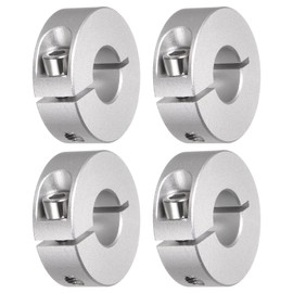 Kozelo 4Pcs Aluminum Alloy Shaft Collar - [14mm Bore x 35mm OD x 12mm Width] Clamping Style Shaft Collar for CNC Machine Tools, Hold Timing Pulleys Use, Silver Tone
