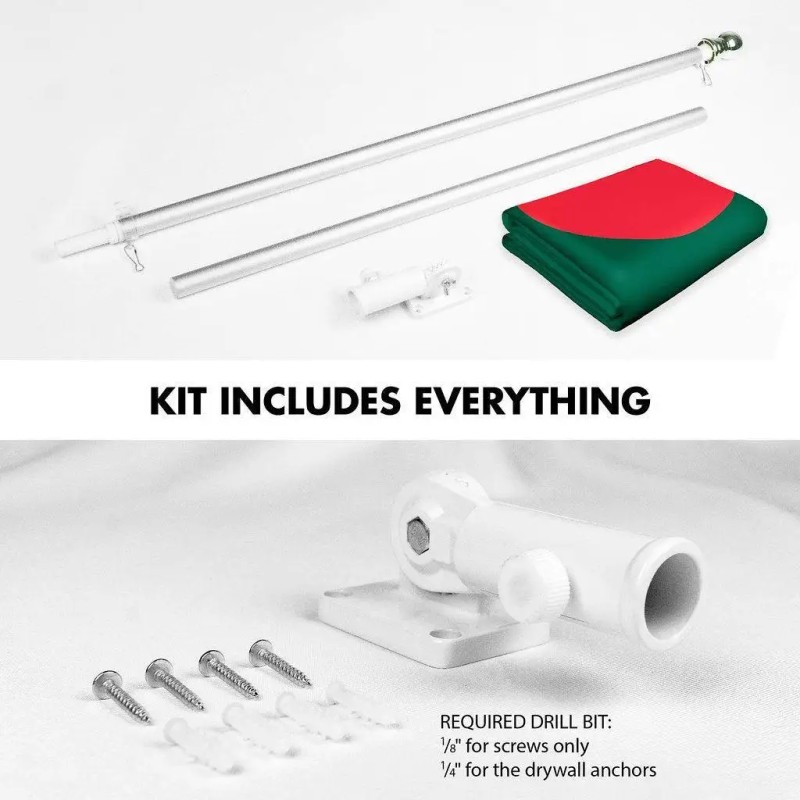 UD_G128 Combo Pack: 6 Ft Tangle Free Spinning Flagpole (Silver)