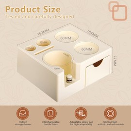 GOURDBRO Tamper Station for Barista (51-58 mm), Coffee Tamping Station Made of ABS, Adjustable Espresso Station, Pressing Station for Barista Accessories (Without Accessories)