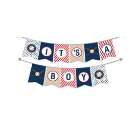 Its a Boy - Banner de béisbol | Decoración para fiesta de primer baby shower | Decoración de primer cumpleaños | Banner temático deportivo | Decoración de fiesta de revelación de género | Decoraciones