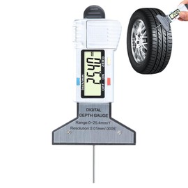 Tire Gauge Depth | Digital Tire Tread Depth Gauge - Digital 0-25.4mm Range Wear Checker 0.01mm Resolution Handheld Measuring Tool for Car & Motorcycles