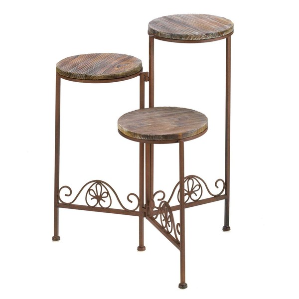 Zingz & Thingz D1091 Novelty Plant Rustic Triple Planter Stand