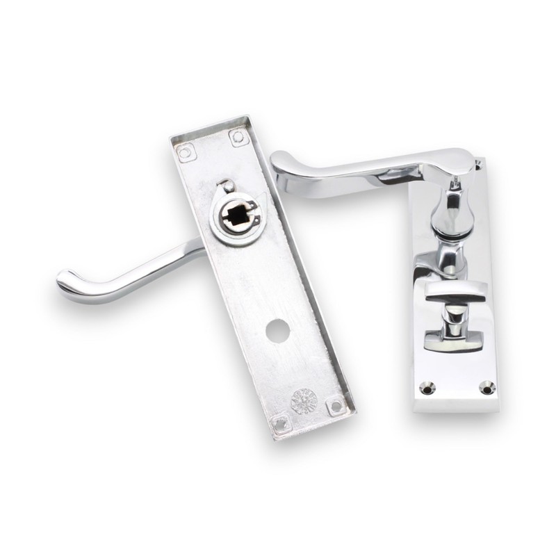 Infinity Decor Set of Polished Chrome Victorian Scroll Lever Door