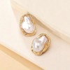 2 Pairs Exquisite Irregular Baroque Pearl Gold Stud Earrings for