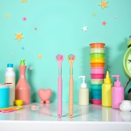 2 Pcs Random Color Three-Sided Soft Hair Toothbrush, Effective Wrap-Around Design, Deeply and Thoroughly to Clean Teeth and Gums, Suitable for Adults and Children Toothbrushes Accessories Oral Care