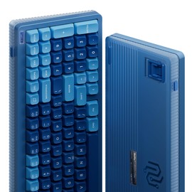 nuphy Halo96 V2 Wireless Keyboard,Gasket Structure,96% Hot Swappable Gaming Keyboard, 99 Kyes RGB Backlit Mechanical Keyboard, Support QMK/VIA,Bluetooth/USB-C/2.4GHz-Blue,Lemon Switches (55gf)