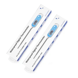 GXSTWU Waterproof Thermometer, Digital Water Thermometer, Quick Reading, Washable, Rust Prevention, Maximum Minimum Temperature Memory, Stick, Hot Water Thermometer, White, Japanese Instruction Manual