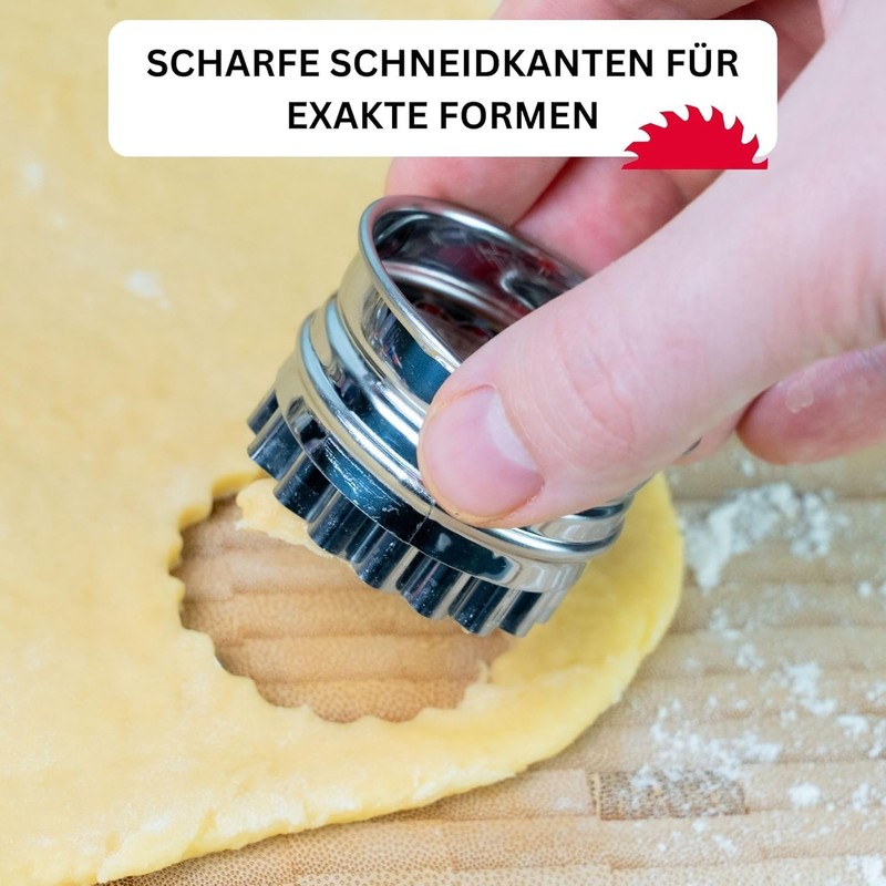 Westmark Linzer Keks-Ausstechform, Plätzchenstecher, Herz, Mit Auswerfer, Rostfreier Edelstahl/Kunststoff, Weihnachten,