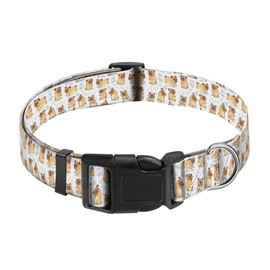 JYCardPKT Dog Collar, Adjustable Funny Pet Collar with Quick Release Durable Buckle, Cute Collars for Medium Large Dogs, Cute Pug Pattern