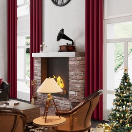 MAIHER Blackout Extra Long Curtain 144 Inches Long for Bedroom, Living Room, 12ft Length Curtain for High Ceiling, 1 Panel (Red Wine, 50" W x 144" L)