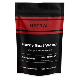 Natral HornGoatMax Pure HornGoatWd Extract - 120 Capsules 500mg - 10% Standard - Energy and Vitality Supplement for Men