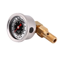 Universal Fuel Pressure Liquid Filled Regulator Gauge Adapter Kit 0-100PSI Black