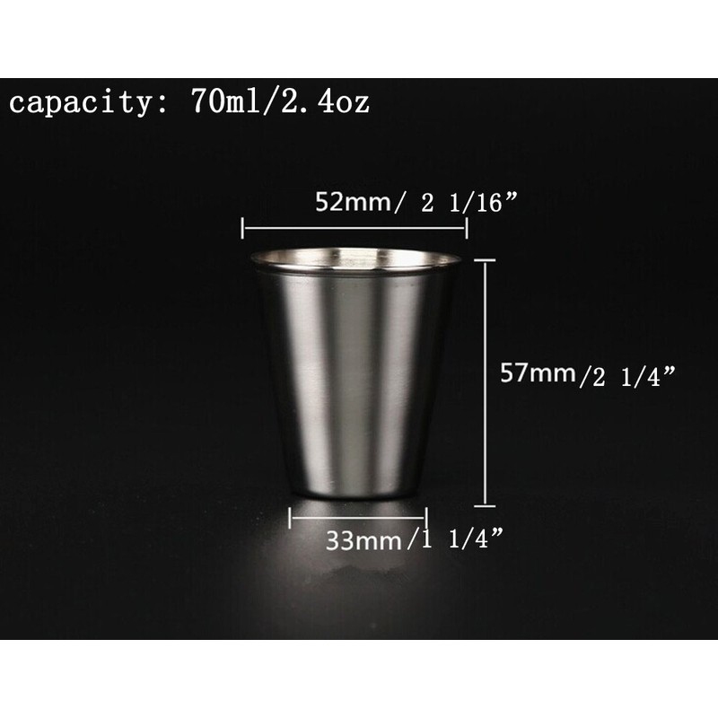 Yueton Set of 4 Stainless Steel Shot Cups Drinking Vessel