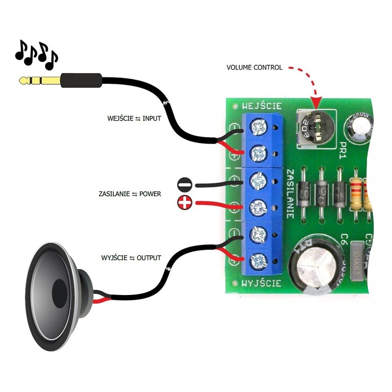 AVT1597 KIT DIY Electronic Kit, Self Soldering Kit, Amplifier 1×35W