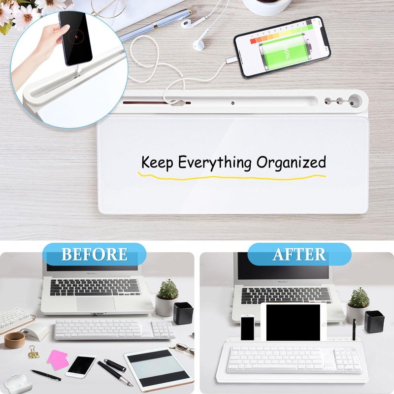 DOLLAR BOSS Glass Desk Whiteboard Small Dry Erase Board Desktop