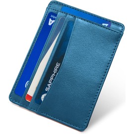 UndMou Card Case, Men's, Thin, Supervised by Stylists, Card Slots, Slim, Compact, Women's, Genuine Leather, Inner Card Case (Rich Blue)
