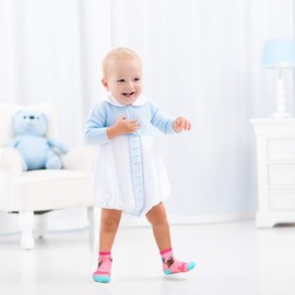 Toddler Socks Kids Non Slip Socks for Boys Girls 12 Pairs Tphon Baby Socks With Grips for 1-3 Years Children