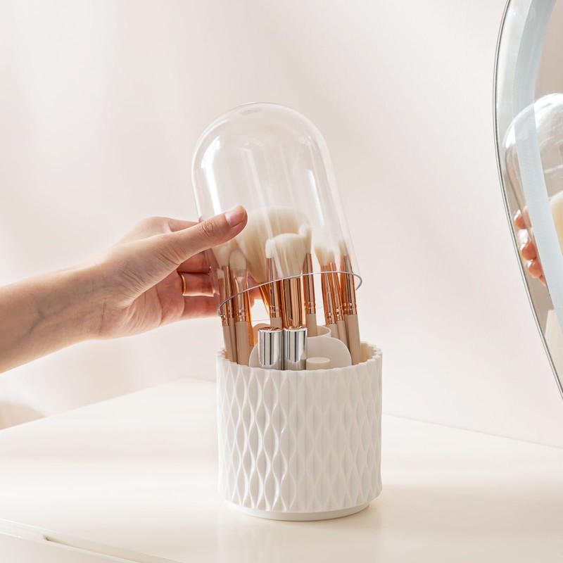 HBlife Makeup Brush Holder with Lid (Vertical with Lid)