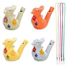 Oricool Ceramic Bird Whistle Children's Bird Pipe Sound - Pack of 4