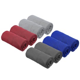 PATIKIL Cooling Towels 40"x12", 8Pcs Ice Towel for Neck and Face, Soft Breathable Chilly Towel Sweat Absorbing for Yoga Sports Gym Workout Camping Fitness Running Golf Multicolor
