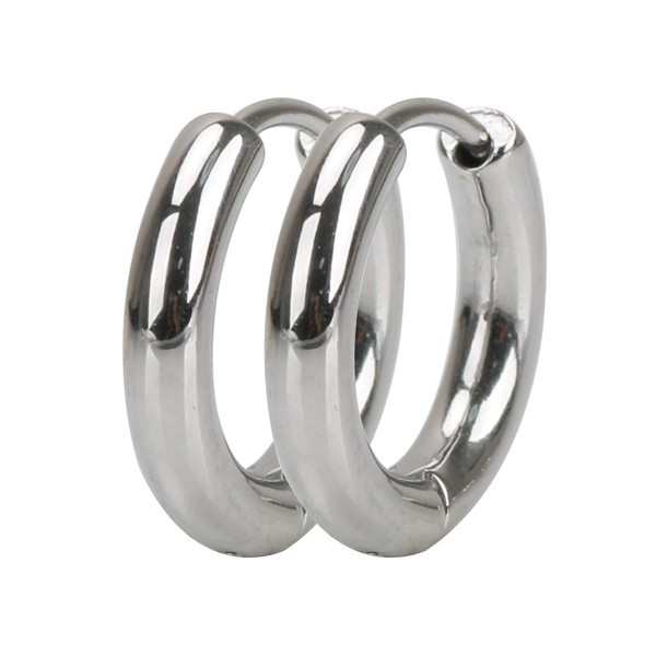 [Silver KYASYA] Thick Binaural 0.1 inch (3 mm) Wide Stainless