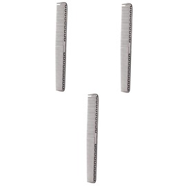 FRCOLOR 3pcs Hairdressing Comb Professional Barber Comb Metal Barber Comb Women Hair Comb Barber Grooming Comb Stainless Steel Beard Comb Hair Cutting Comb Mustache Combs