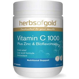 Herbs of Gold Vitamin C 1000 – 120 Tablets – High Strength Vitamin C Supplement for Immune Support, Antioxidant Protection & Collagen Formation