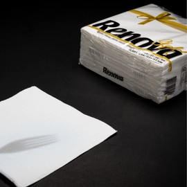 Renova 40 Square White Luncheon Paper Napkins 2 Ply - Linen-Feel - Gold Collection- Premium Quality for Classic Elegance for Any Occasion - Perfect for Weddings, Parties, Formal Dinners, or Cocktail