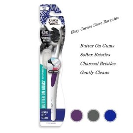 Guru Nanda 1 Guru Nanda Toothbrush, Extra Soft, BUTTER ON GUMS Charcoal Bristles