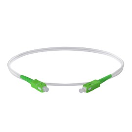 SpeedyFiberTX 1-Pack 3 Meter SC/A to SC/A Armored Fiber Patch Cable, Premium SC/A Connector (≤ 0.15dB), Corning Singlemode G657A2 Fiber, 3.0mm White Simplex LSZH UV-Proof Indoor/Outdoor Cable Jacket