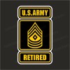 AR-2282 Army Logo Retired First 1st Sergeant E8 Bumper Sticker