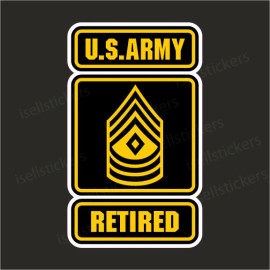AR-2282 Army Logo Retired First 1st Sergeant E8 Bumper Sticker Window Decal 4x6