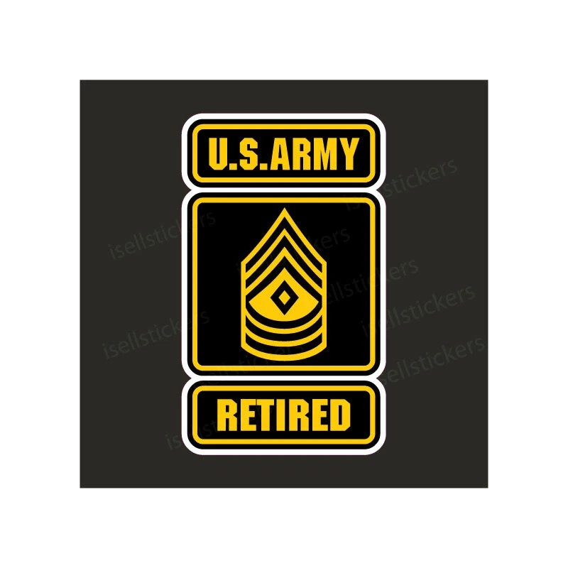 AR-2282 Army Logo Retired First 1st Sergeant E8 Bumper Sticker