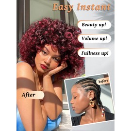 Gowit Gogo Curl Crochet Hair 8 Inch 6 Packs Short Curly Crochet Hair for Black Women Burgundy Deep Ocean Wave Beach Curl Crochet Braids Synthetic Braiding Hair Extensions (8inch,TBUG)