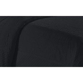 Better Home Style 3 Piece Luxury Ultrasonic Embossed Solid Quilt Coverlet Bedspread Oversized Bed Cover Set # Veronica (Full/Queen, Black)