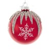 Kurt S. Adler 80MM Red and Silver Snowflake Ball Ornaments,