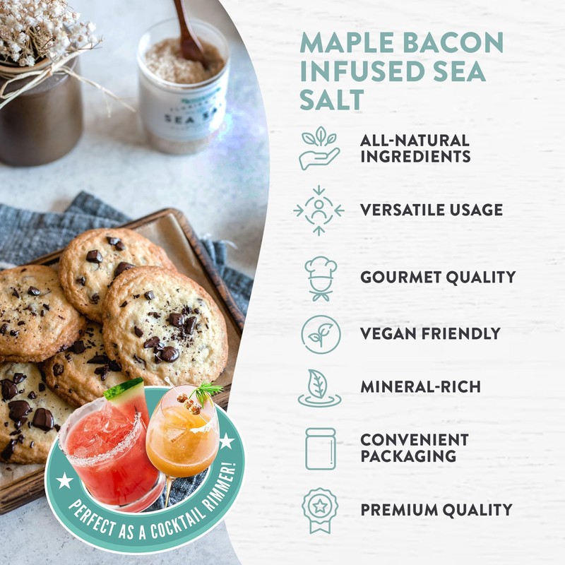 FLORIDA PURE Maple Bacon Sea Salt - Smoky, 80+ Mineral