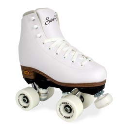 Sure-Grip White Fame Roller Skates for Women - Made of Nylon & Aluminum - 57mm Polyurethane Indoor Wheels for Skating - Super X Trucks Extended Support for Larger Sizes - Suitable for Beginners