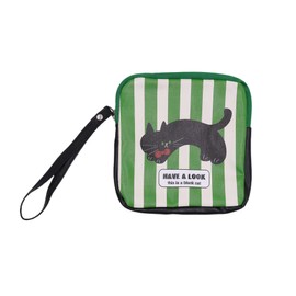 MOSSTYUS Period Bag Feminine Pads Storage Bag with Wrist Strap PU Tampon Holder Organizer Pouch Small Make Up Bag,Black Cat