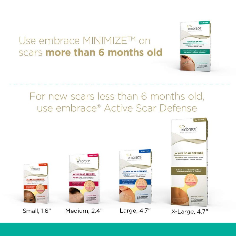 Embrace Minimize for Old Scars, Medical-Grade Silicone Scar Sheets for