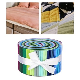 perfeclan 36 Pieces Jelly Rolls Fabric, 6.25 x 100 cm Jelly Roll, Flowers Jelly Rolls Fabric Strips Jelly Rolls Patchwork for Patchwork, Sewing, Crafts - Pure Colour