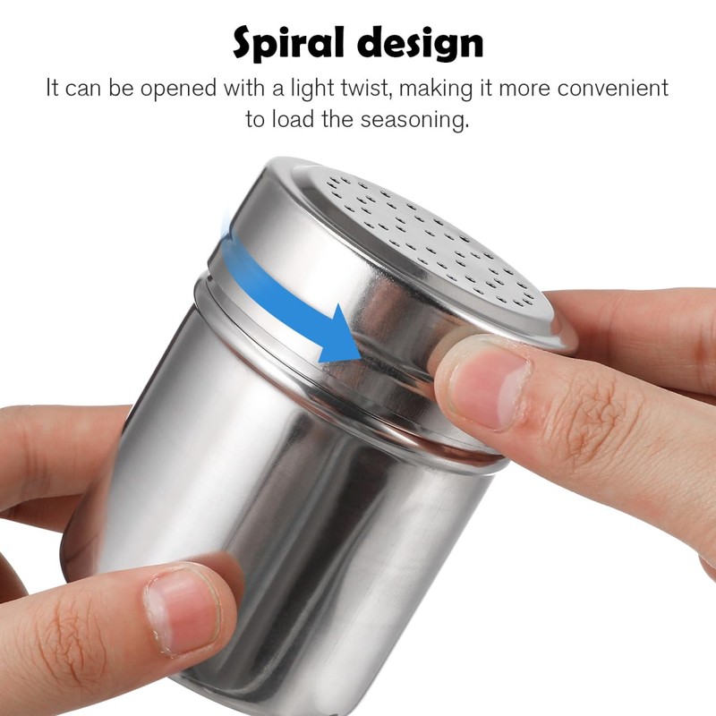 VALICLUD 2pcs Stainless Steel Shaker with Handle Seasoning Container for